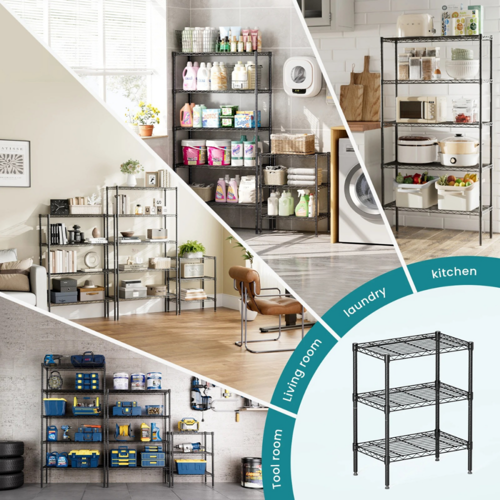 Metal Wire Rack - Adjustable Multiple Shelves - Revamp Direct