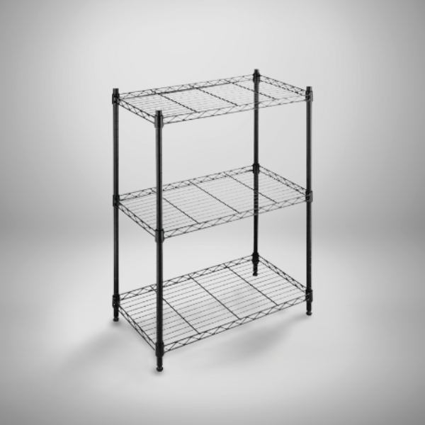 3-Tier Black Metal Wire Rack